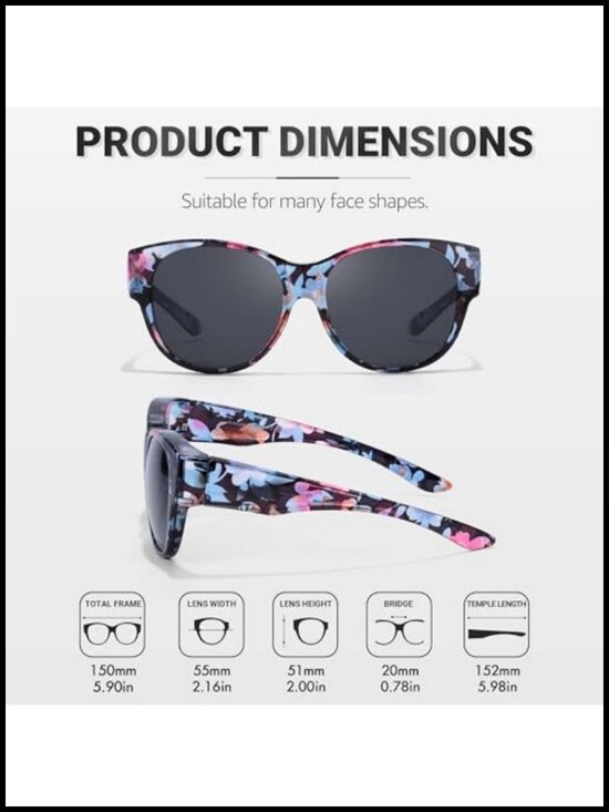 Polarized Fit Over Sunglasses for Women Oversized UV Protection Driving main image 5